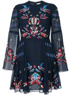 Tanya Taylor Cross Stitched Izzy Dress - Blue