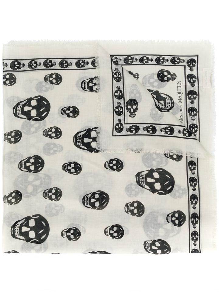 Alexander Mcqueen Skull Print Foulard - Black