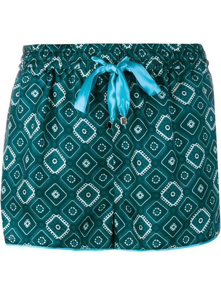 For Restless Sleepers Geometric Print Silk Shorts