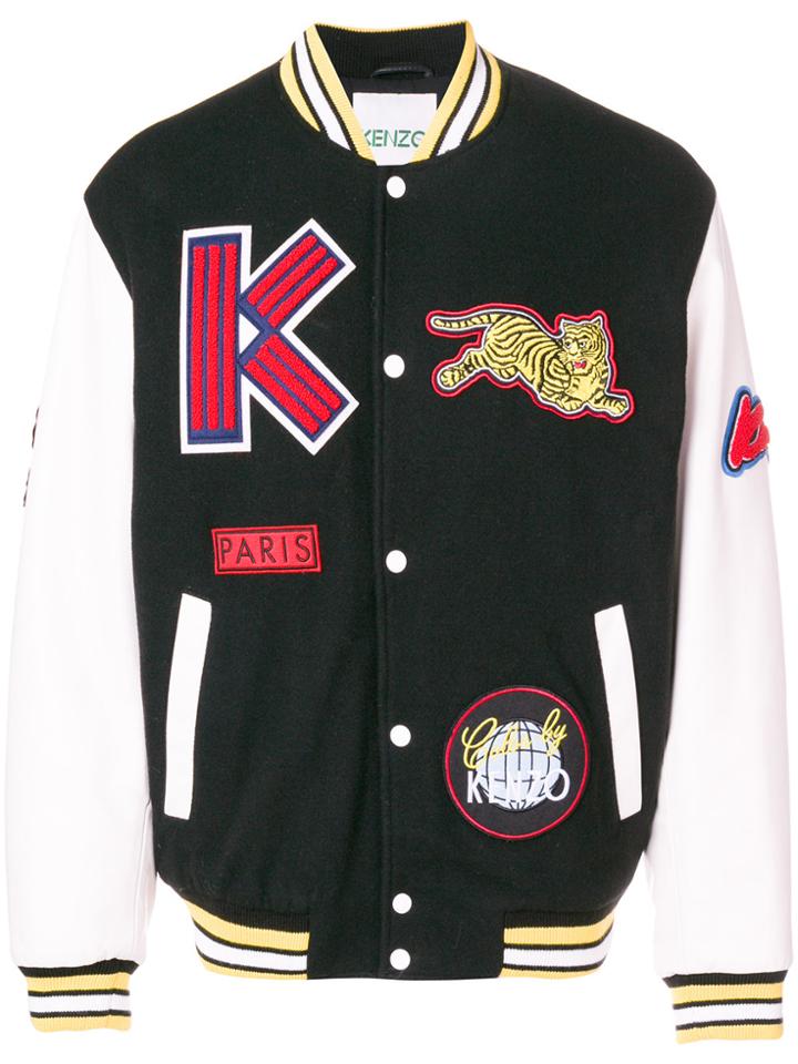 Kenzo Patch-work Bomber Jacket - Black