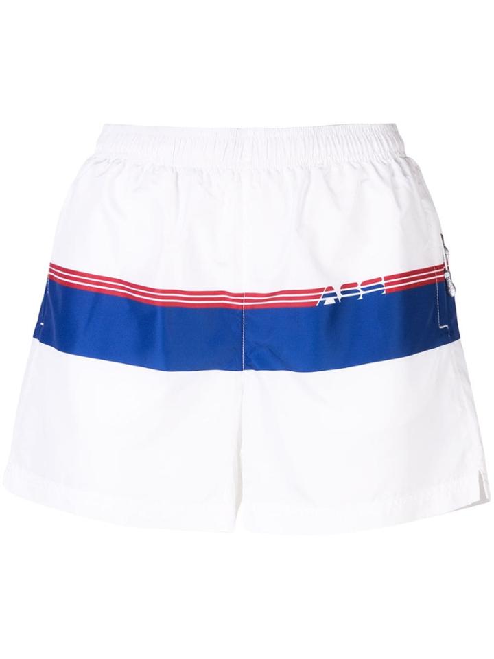 Adam Selman Sport Logo Stripe Track Shorts - White