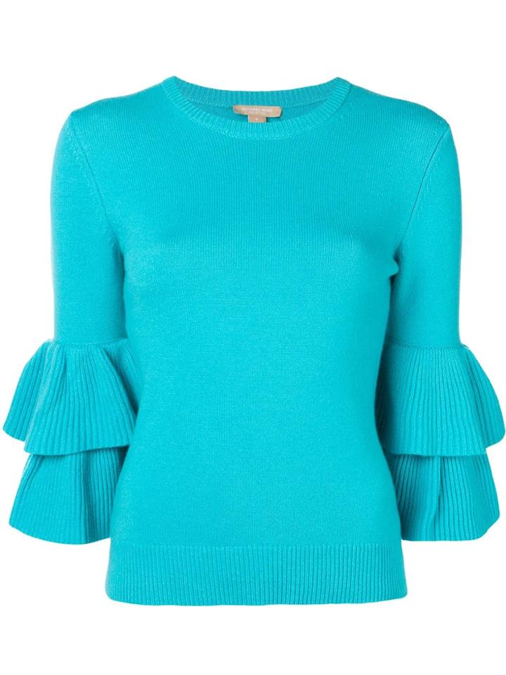 Michael Kors Collection Double Bell Sleeves Jumper - Blue