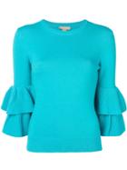 Michael Kors Collection Double Bell Sleeves Jumper - Blue