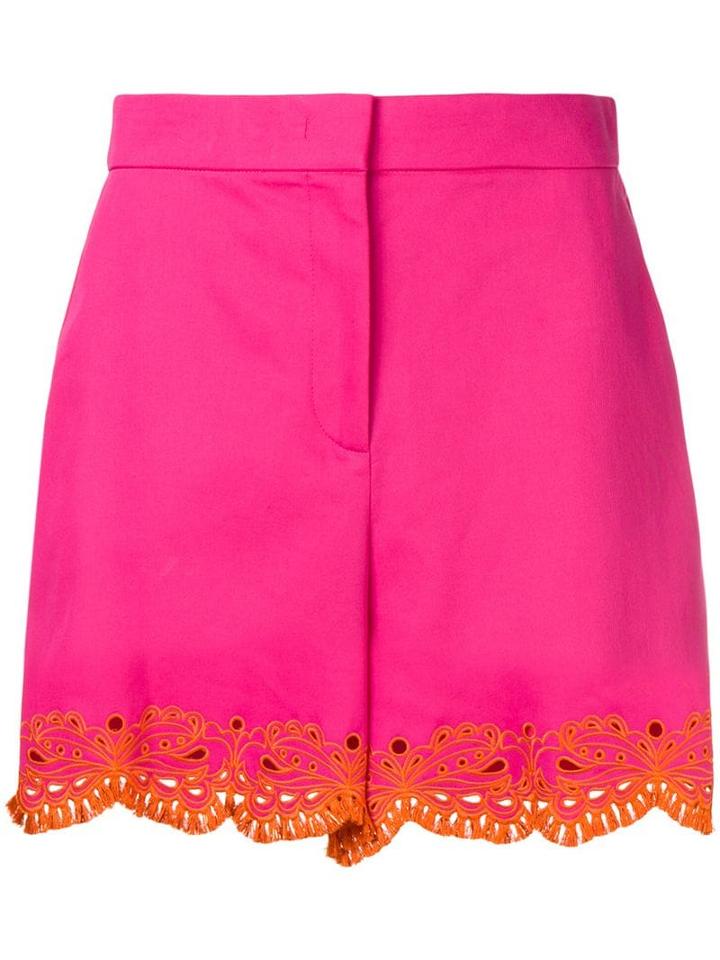 Emilio Pucci Pink Sangallo Embroidered Shorts