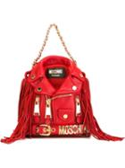 Moschino Biker Backpack, Red, Leather