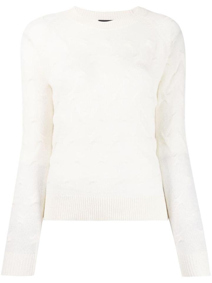 Theory Textured Long Sleeve Jumper - White