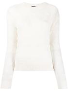 Theory Textured Long Sleeve Jumper - White