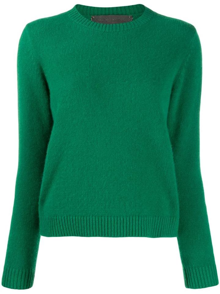 The Elder Statesman Round Neck Jumper - Green