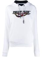 Philipp Plein Flame Embellished Hoodie - White