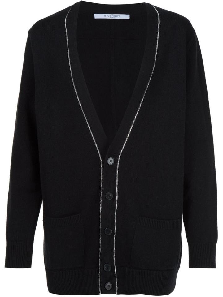 Givenchy Chain Trim Cardigan, Men's, Size: Large, Black, Wool/brass