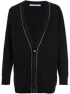 Givenchy Chain Trim Cardigan, Men's, Size: Large, Black, Wool/brass