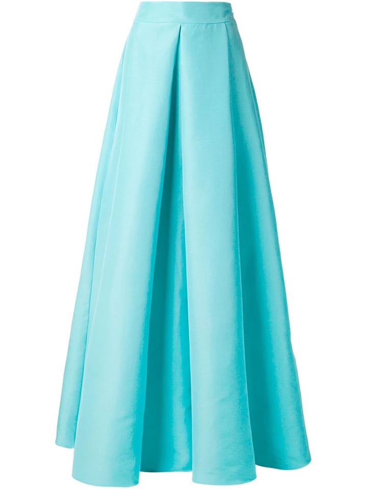 Roksanda Full Pleated Skirt, Women's, Size: 12, Green, Silk/cotton