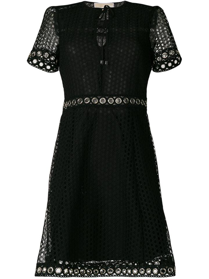 Michael Michael Kors Grommeted Lace Dress - Black