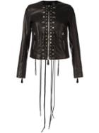 Marcelo Burlon County Of Milan - Appliqué Detail Jacket - Women - Cotton/polyester/bullhide Leather - S, Black, Cotton/polyester/bullhide Leather