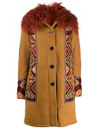 Etro Tribal Pattern Detail Coat - Neutrals
