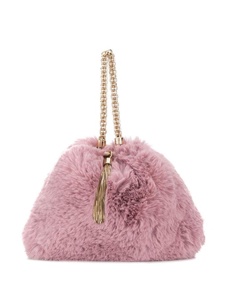 Jimmy Choo Callie Faux Fur Clutch - Pink