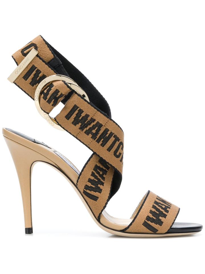 Jimmy Choo Bailey 100 Sandals - Nude & Neutrals