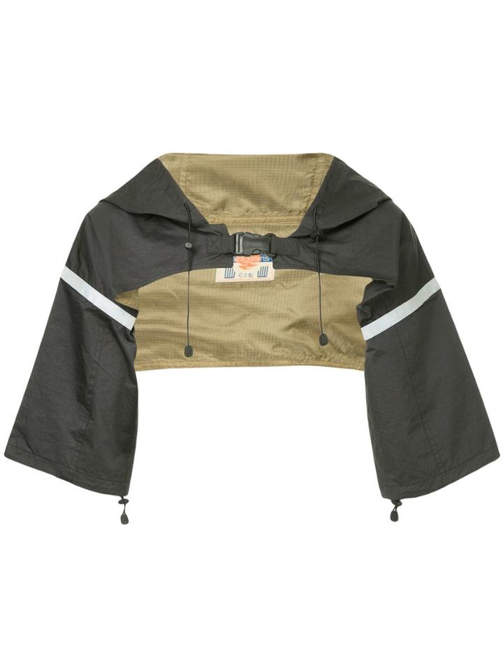 Black Means Cropped Buckle Hoodie
