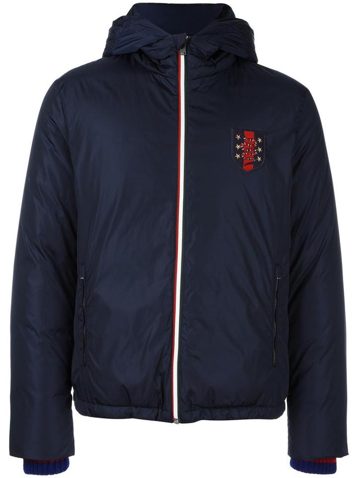 Gucci - Web Patch Padded Jacket - Men - Polyamide/polyester/wool/alpaca - 48, Blue, Polyamide/polyester/wool/alpaca