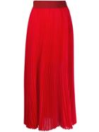 Poiret Pleated Midi Skirt - Red