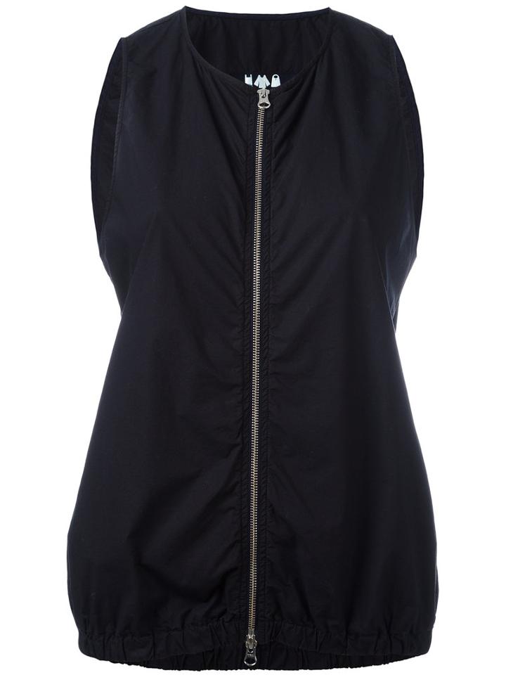 Labo Art Zip-up Lightweight Gilet, Women's, Size: 1, Black, Cotton