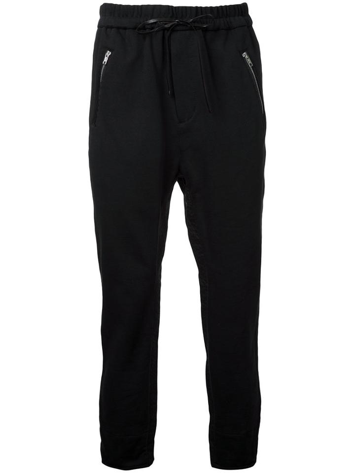 3.1 Phillip Lim Drawstring Track Pants, Men's, Size: Large, Black, Cotton