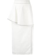 Stella Mccartney Peplum Skirt, Women's, Size: 40, White, Cotton/polyamide/linen/flax