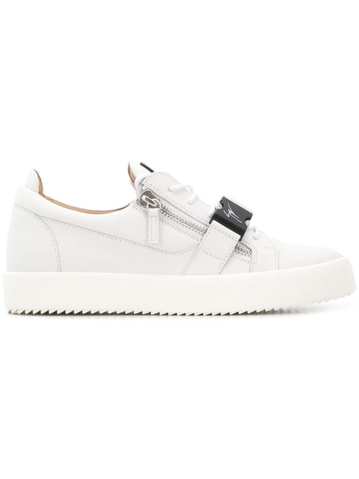 Giuseppe Zanotti Design Flat Lace-up Sneakers - White
