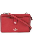 Coach Snap Closure Cross Body Bag, Women's, Red, Calf Leather