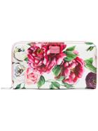Dolce & Gabbana Multicoloured Floral Print Zip Around Leather Wallet -