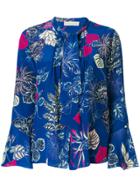 Etro Floral Print Pussy-bow Blouse - Blue