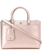 Tory Burch Robinson Metallic Small Double-zip Tote