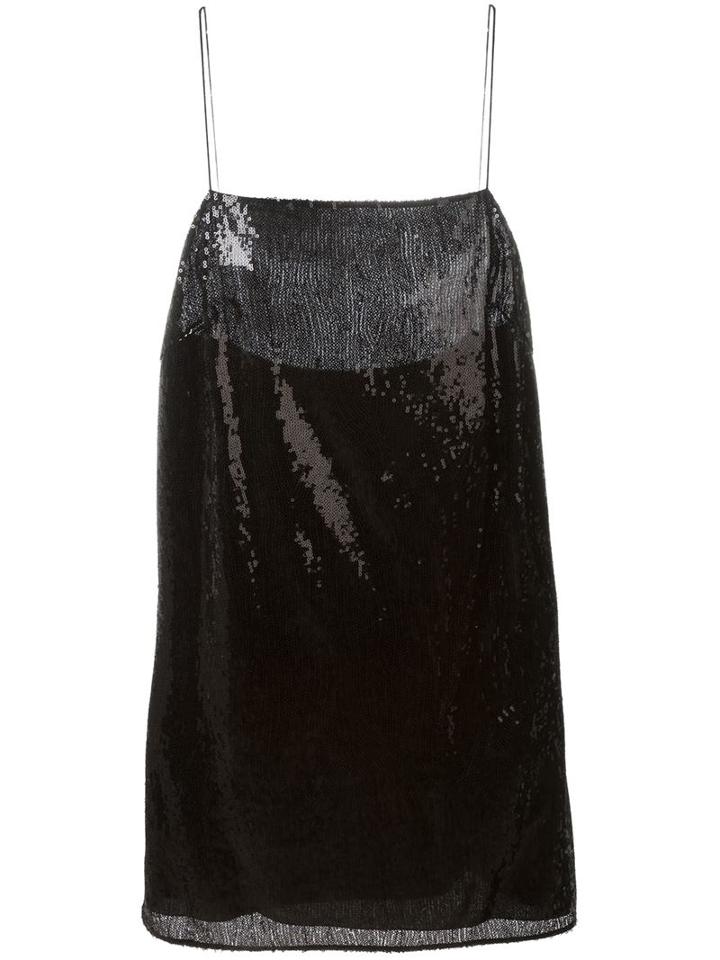 Saint Laurent Sequinned Camisole Dress, Women's, Size: 36, Black, Silk/polyester/polyamide