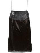 Saint Laurent Sequinned Camisole Dress, Women's, Size: 36, Black, Silk/polyester/polyamide