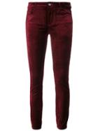 Paige Skinny Velvet Trousers - Red