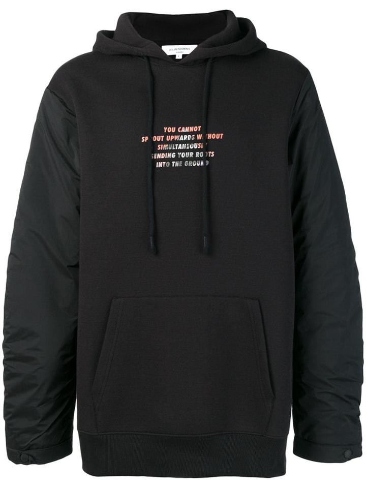 Les Benjamins Mix Fabric Hoodie - Black