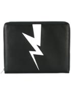 Neil Barrett - Lightning Clutch Bag - Men - Calf Leather - One Size, Black, Calf Leather