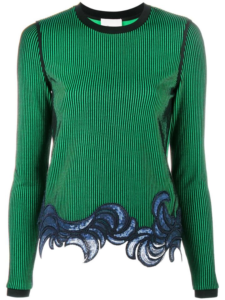 3.1 Phillip Lim Embroidered Hem Knit - Green