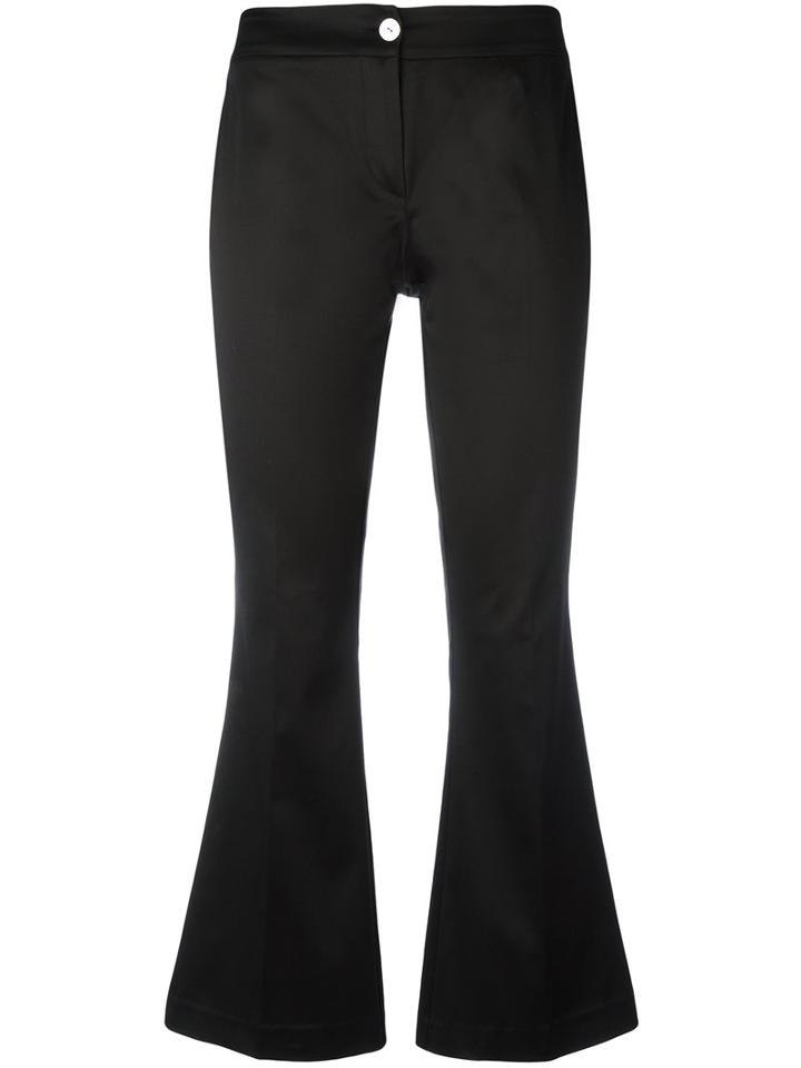 Ultràchic - Flared Cropped Trousers - Women - Cotton/spandex/elastane - 46, Black, Cotton/spandex/elastane