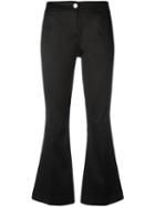 Ultràchic - Flared Cropped Trousers - Women - Cotton/spandex/elastane - 46, Black, Cotton/spandex/elastane