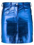 Manokhi Metallic Mini Skirt - Blue