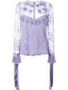 Elie Saab Lace Blouse, Size: 36, Pink/purple, Silk/polyester/nylon