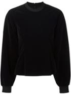 Mm6 Maison Margiela - Round Neck Longsleeved Sweatshirt - Women - Cotton/nylon/polyester - S, Black, Cotton/nylon/polyester