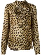 Blumarine Animal Print Longsleeved Blouse