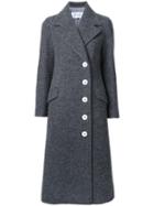Le Ciel Bleu Single Breasted Coat, Size: 36, Grey, Wool