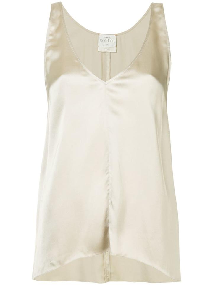 Forte Forte Flared V-neck Top - Neutrals