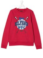 Tommy Hilfiger Junior Teen Logo Printed Sweatshirt - Red