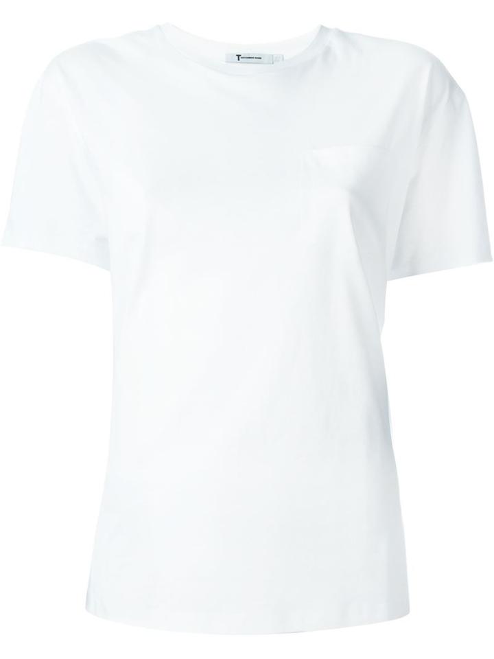 T By Alexander Wang Round Neck T-shirt, Women's, Size: S, White, Cotton