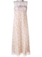 Calvin Klein Collection - Floral Print Dress - Women - Silk - 40, Nude/neutrals, Silk