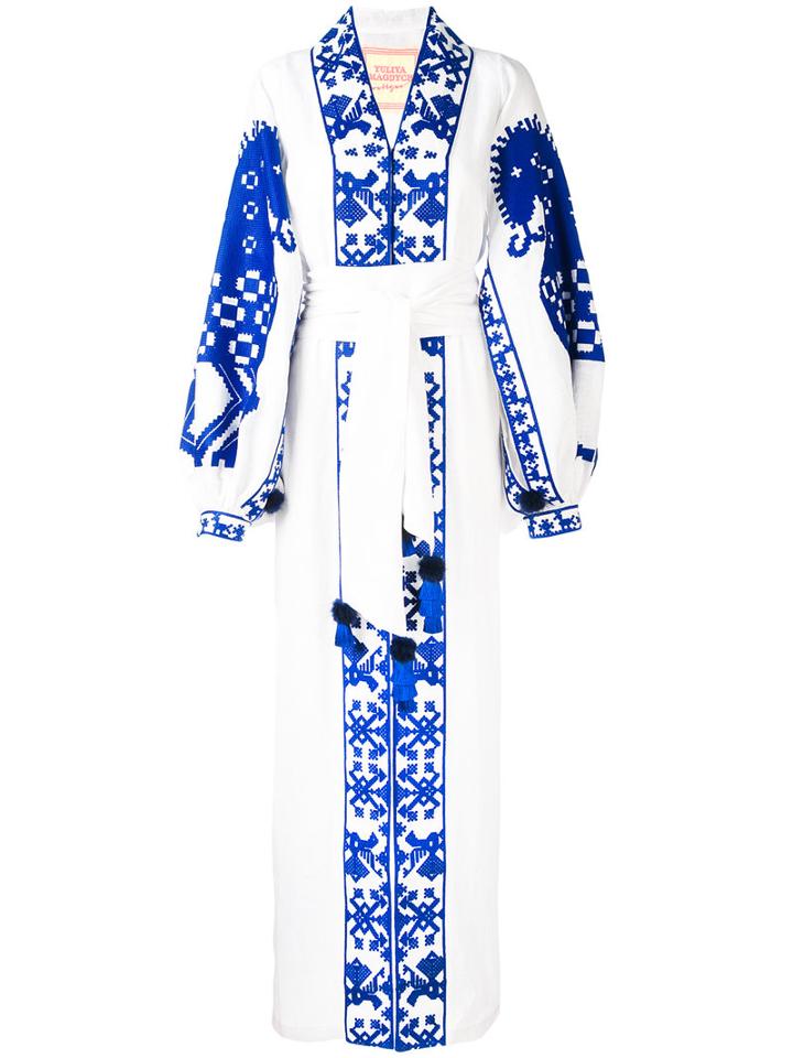 Yuliya Magdych - 'herd' Dress - Women - Linen/flax - M, White, Linen/flax